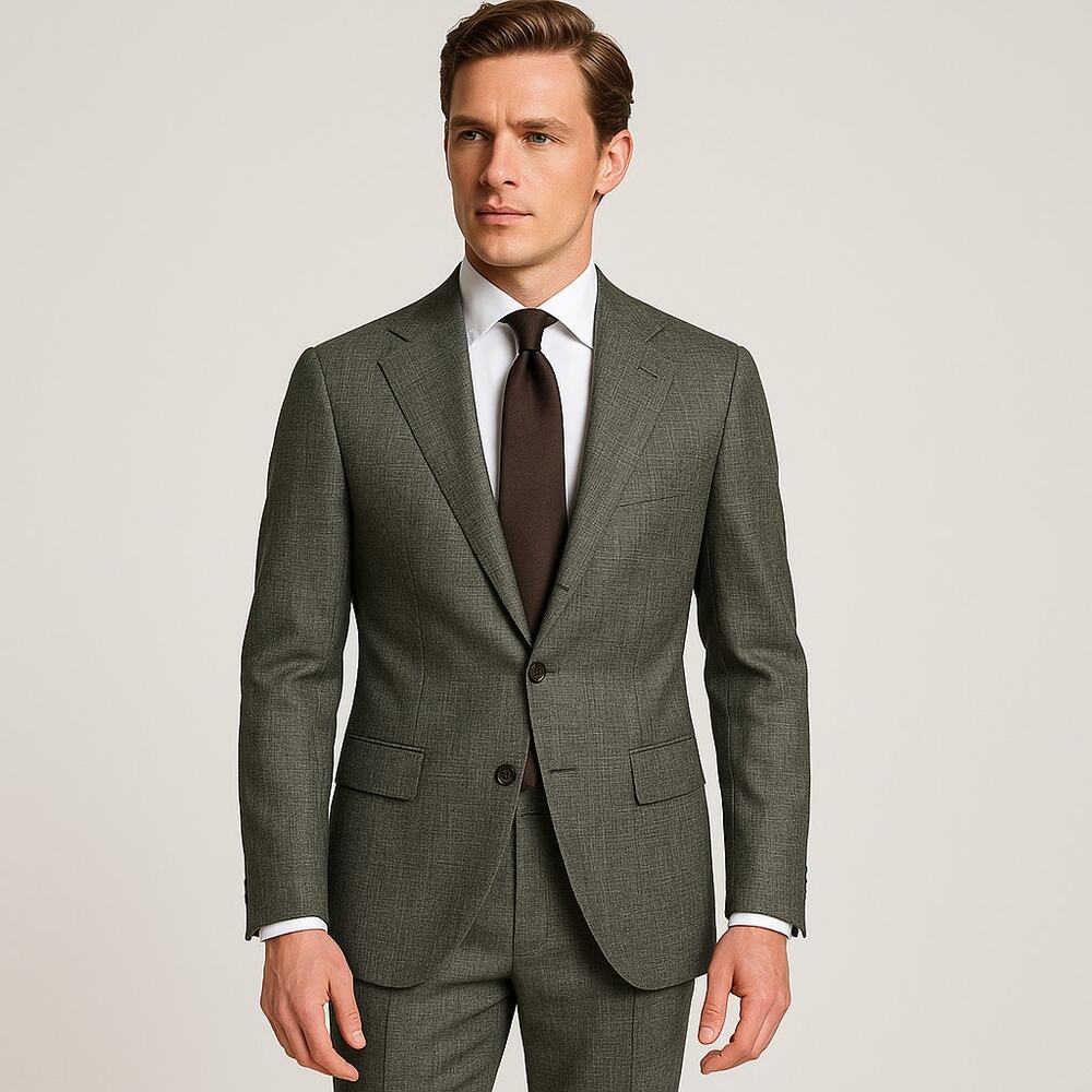 Suitsupply E. THOMAS Lazio Slim Suit 44L Jacket 36x31 Pants Green